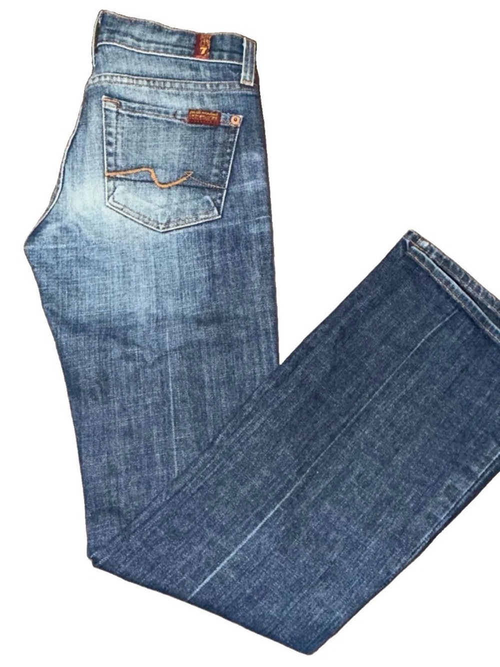 7 For All Mankind Vintage Bootcut Jeans Women's *25x29 Y2K  Low Rise Retro Chic